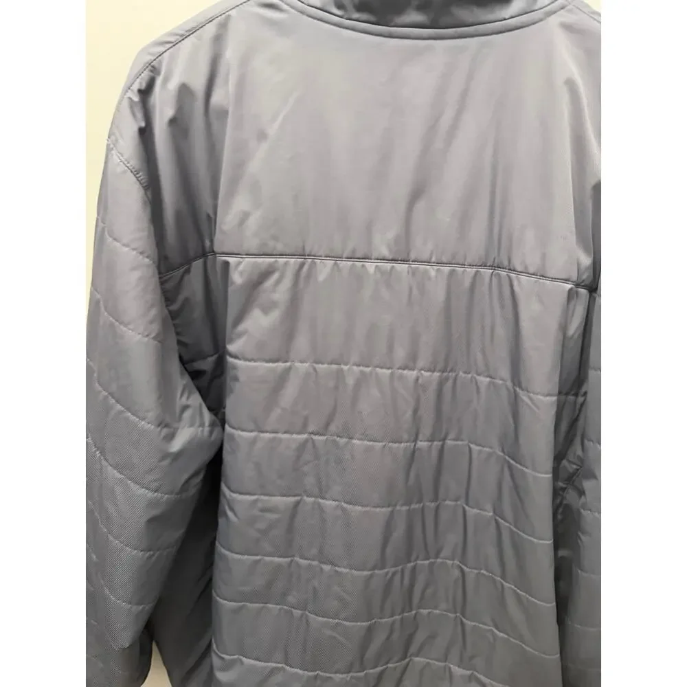 Adidas Men's Team Sports Transition Jacket Onix Grey Grid Quilted Full Zip Large
